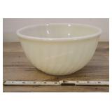 Vintage Fireking Mik Glass Spiral Mixing Bowl, 9"