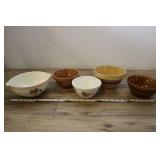 Assorted Vintage Serving Bowls, White Brown Blue