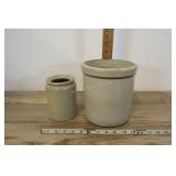 2 Stoneware Crock Bases, Big 6x8"t