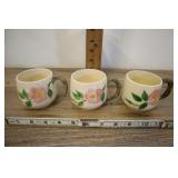 3 Franciscan Dessert Rose Cups