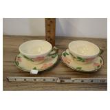 2 Franciscan Dessert Rose Teacup And Saucers,5