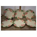 6 Franciscan Desert Rose Dinner Plates, Chips