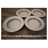 4 Vtg Staffordshire Shenango 7" Soup Bowls