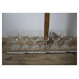 5 Pressed Glass Goblets,
