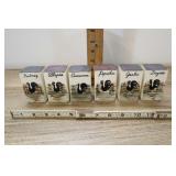 6 Vtg Ceramic Square Black Rooster Spice Shakers,