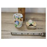 Ceramic Japan, Small Pitcher And Spoon Rest.