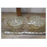 2 Eapg Bowl Flower Frog Clear Pressed Glass1o2