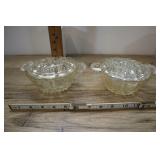 2 Eapg Bowl Flower Frog Clear Pressed Glass2o2