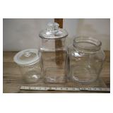 3 Cannister Glass Jars.