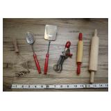 Childs Rolling Pins, Mixer Spatula And Utensils