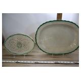 Antique Roast Serving Platter, Ceramic, Two Piece.