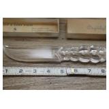 Glass Fruit And Cake Knife In Box.