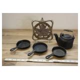 Maple Leaf Burner And Assorted Cast Iron