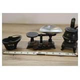 Cast Iron Miniatures, Coal Bucket, Scale, Stove