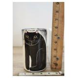 Black Cat Vase By Sandy.