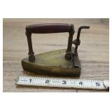Brass Antique Sad Iron, Wood Handle, #2