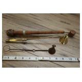 Candle Snuffers, 2 Copper, Thread Spool, Brass
