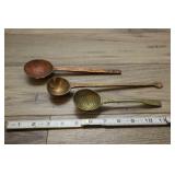 Antique Hand Forged Copper And Brass Spoons