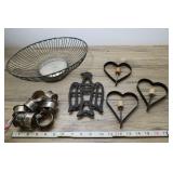 Assorted Vintage Kitchen-wire Basket, Eagle Trivet