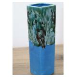 Blue & Green Vase, 9" High, Wales Made In Japan