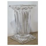 Glass Pedestal Pillar Vase, 7" High