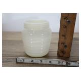 Vintage Milk Glass Cannister Jar, Screw Top 4.5"h