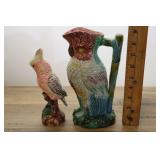 Rooster Pitcher And Bird Figurine,