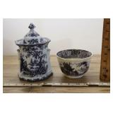 Antique Flow Mulberry Ironstone- J Clementson Bowl