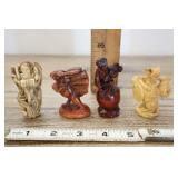 Vtg Chinese Angel Netsuke, And Rabbit, Monkey, And