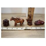 Vtg Chinese Netsuke, Monkey Horse Ram Foot