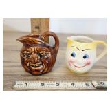 Vintage Miniature Face Jugs, 2.5"h