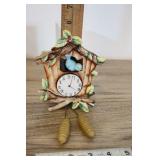 Miniature Ceramic Cuckoo Clock, Norcrest Japan