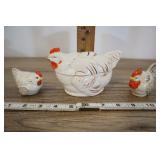 Ceramic Hen On Nest And Salt & Pepper Set