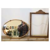 Mirror And Wood Picture Frame