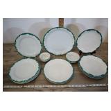 Green Rim Dishes, Newsports Pottery England,