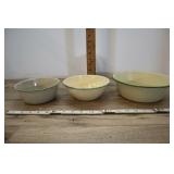 Green Rim Enamel Wear Bowls