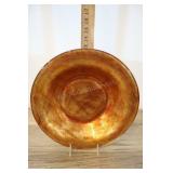 Partylite Gold Glass Platter Bowl, 13"w