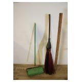 Handmade Broom And Vtg Dustpan