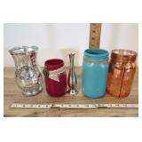 Assorted Glass Jars And Vases.