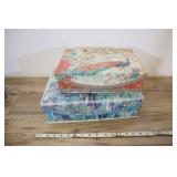 2 Peacock Storage Boxes.