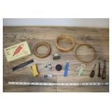 Assorted Sewing, Magic Stitcher, Thimbles, Tape