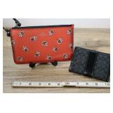 Red Zipper Clutch & Black Fold Wallet Marked Coach
