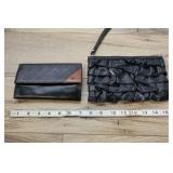 Black Leather Wallet And Zipper Clutch