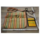 Pair Woven Shoulder Bags, Peach And Yellow