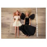 Pair Ballgown Barbies, 1966 Gold Dress 1987 Black