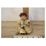 Antique Doll, Believed To Be Paper Mache, Dressed