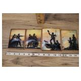 Set Of 4 Vintage Silhouette Pictures In Convex Bub