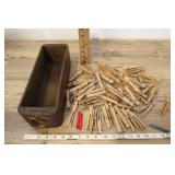 Antique Sewing Machine Drawer And Clothes Pins