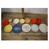 Vtg Colored Dishware- Orange Bauer, J&g Meakin,etc