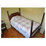 Atq Wood Single Bed Frame, Mattress + Box Springs